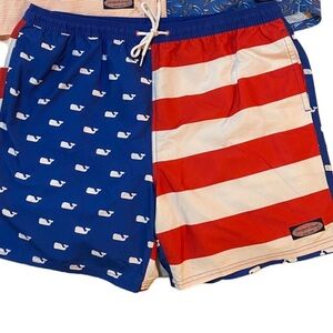 Vineyard Vines Red and Blue Swim Trunks